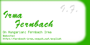 irma fernbach business card